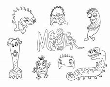 Image result for Cute Monster Line Drawing