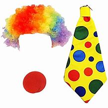 Image result for Clown Wig and Red Nose