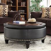 Image result for Round Leather Ottoman