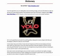 Image result for What Does Yolo Mean