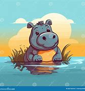 Image result for Cartoon Hippo Coming Out of Water