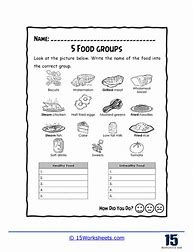 Image result for Three Food Groups Worksheets