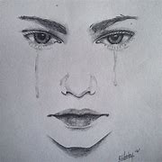 Image result for Sketch of Sad Female Face