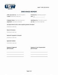 Image result for USW Grievance Form