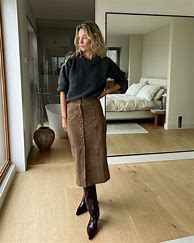 Image result for Wearing Midi Skirt and Sweater