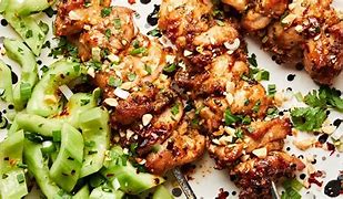 Image result for Chicken Skewers with Peanut Sauce