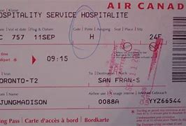 Image result for Air Canada Plane Ticket