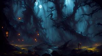 Image result for Dark Forest Background Art