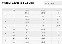 Image result for Nike Clothing Size Chart