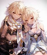 Image result for Genshin Impact Lumine and Aether Fan Art