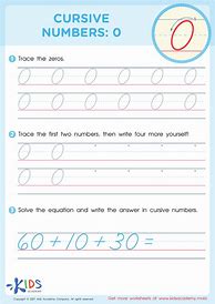 Image result for Cursive Numbers Worksheets