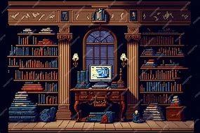 Image result for Pixel Art Library Background