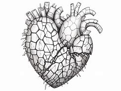 Image result for Detailed Broken Heart Outline