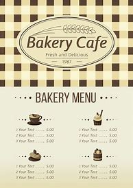 Image result for Bakery Cafe Menu