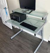 Image result for Glass Computer Desk Case