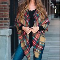 Image result for Flannel Poncho for Women