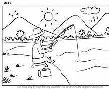 Image result for Man Fishing Drawing