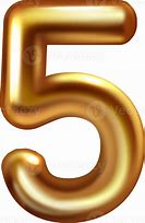 Image result for Numero 5 Dorado PNG