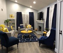 Image result for Navy Blue and Yellow Sitting-Room