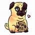 Image result for Kawaii Pug Black and White