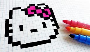 Image result for Hello Kitty Cat Pixel Art