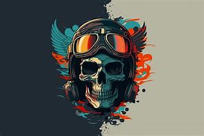 Image result for Biker Skull Art