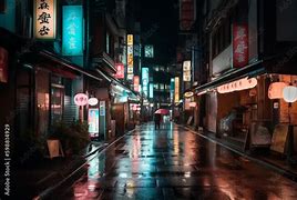 Image result for Busy Japanese Neon Street at Night