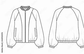 Image result for Bomber Jacket Technical Drawing