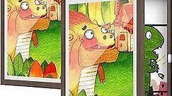 BAIJIALI Brown Art Frames for Kids Artwork - Front Opening Holds 150 Drawings, 3D Crafts - 2 Packs 8.5x11 with mat or 9x12 without Mat