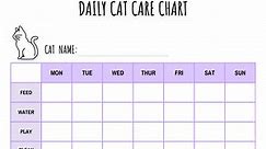 Daily CAT Care Chart | Printable CAT Care Chore Chart | Pet Care Planner | Kids Chore Chart