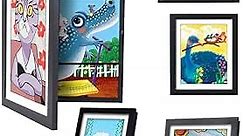 [4-Pack]Kids Artwork Frames Changeable - Kids Art Frame,Kids Art Frames Front Opening Holds 150,Children Art Projects Kids Art Frames,10x12.5 Picture Frame for Display Kid Art Work,With Storage(Black)