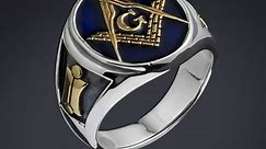 Masonic Ring Blue Lodge Master Mason Ring Freemason Signet Ring Jewelry Ring Freemasonry 925 Sterling Silver Ring With 18K Gold-plated Parts - Etsy