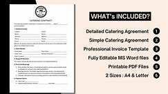 Simple & Detailed Catering Service Contract Template 2 Versions of Agreement Fully Editable in MS Word and Printable PDF Ready to Use - Etsy