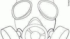 Gas mask for Halloween coloring page printable game