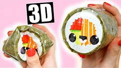 DIY 3D paper squishy sushi