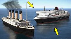 Titanic Sinking and Queen Mary 2 Save the Crew of the Ship in GTA 5 (Titanic Underwater Scene)