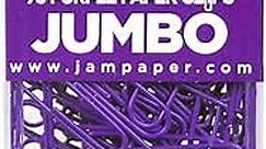 JAM PAPER Colorful Jumbo Paper Clips - Large 2 Inch - Purple Paperclips - 75/Pack