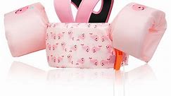 MoKo Kid Floaties for 20-50lbs, Swim Vest Arm Floatie Swimming Training Equipment, Pink Whale