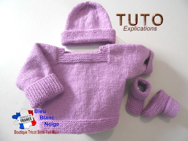 TUTO tricot bébé, Patron FACILE layette bb à tricoter PDF