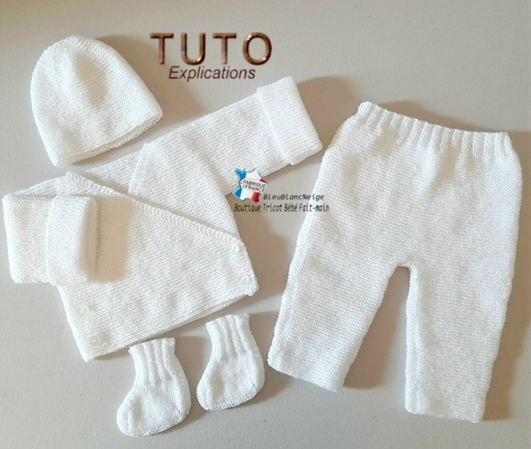 TUTO tricot bébé, tutoriel, Patron layette bb à tricoter pdf