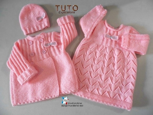 TUTO tricot bébé, tutoriel, Patron layette bb à tricoter pdf