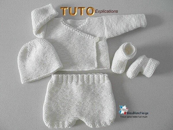 TUTO tricot bébé, tutoriel, Patron layette bb à tricoter pdf