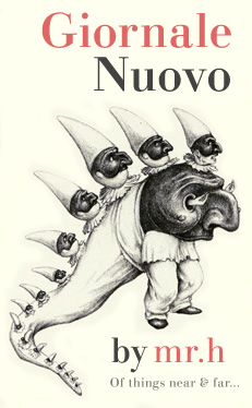 Giornale Nuovo logo featuring 'Pulcinellopedia', by Luigi Serafini