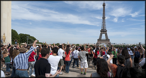 Michael Jackson flash mob practice, Paris, July 26, 20009