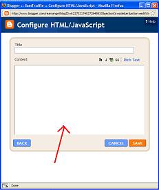 Blogger - HTML/Javascript Gadget