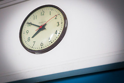 The clock in aquarium director Jon Dohlin's office remains frozen at 7:50pm, when Sandy knocked out electricity. 