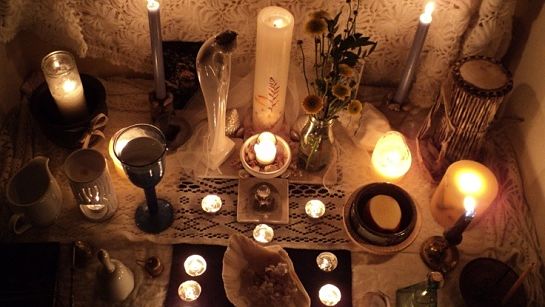 candles on altar