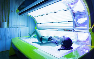 using tanning bed