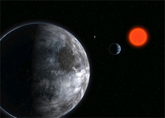 artist's impression of the planetary system around Gliese 581