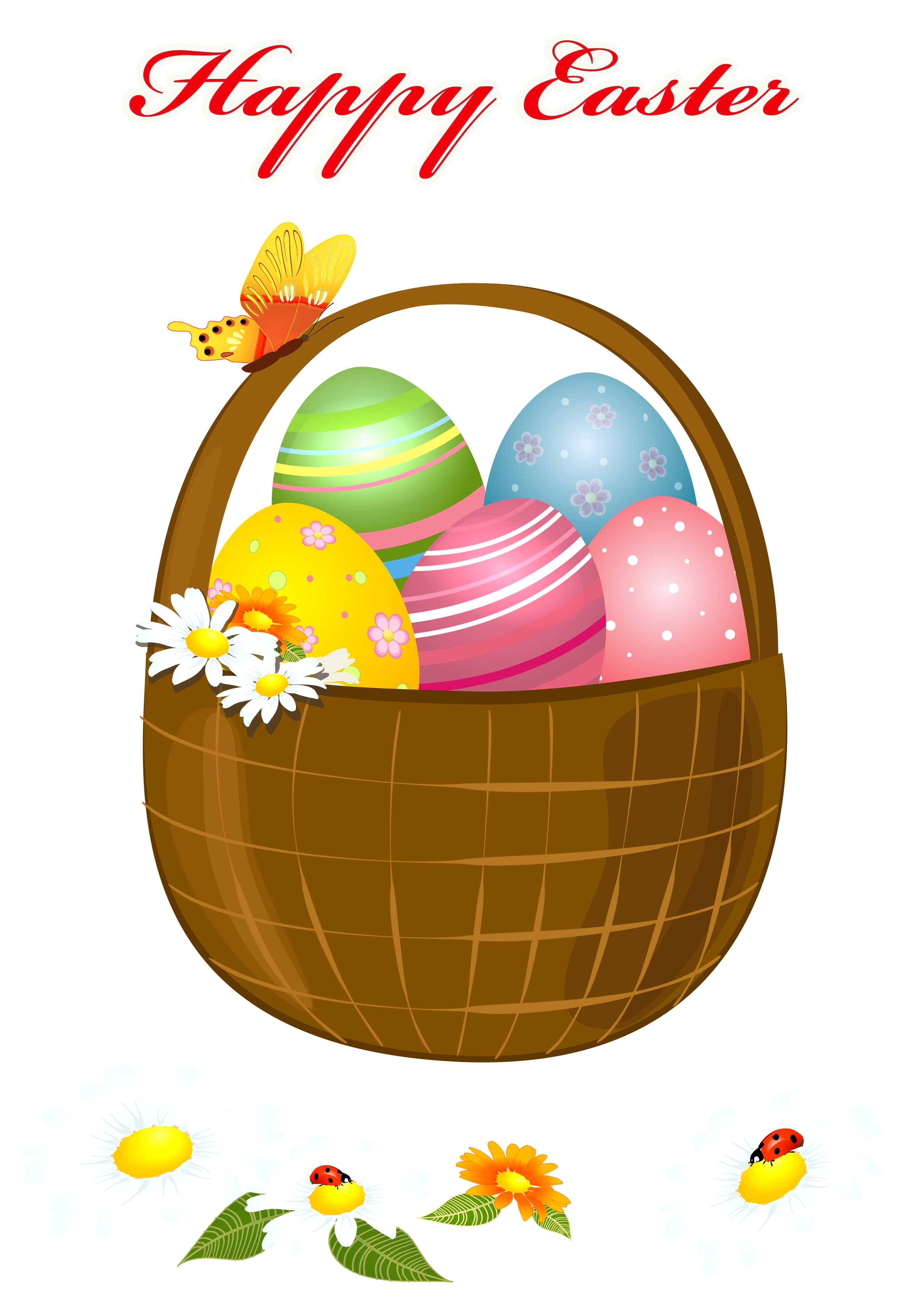 Happy Easter Basket PNG Picture Clipart